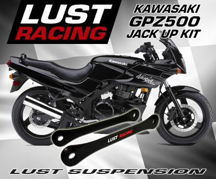 GPZ500 Jack up kit. Lust Racing Kawasaki GPZ500S rear suspension jack up kit, image