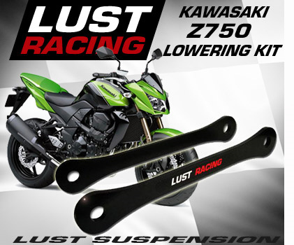 2003-2014 Kawasaki Z750 Z750R Lowering kits by LUST Racing | Seat height lowering Z750 | lustracing.com